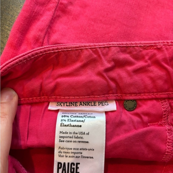 PAIGE Barbie pink skyline ankle peg jeans size 26 - Picture 4 of 13